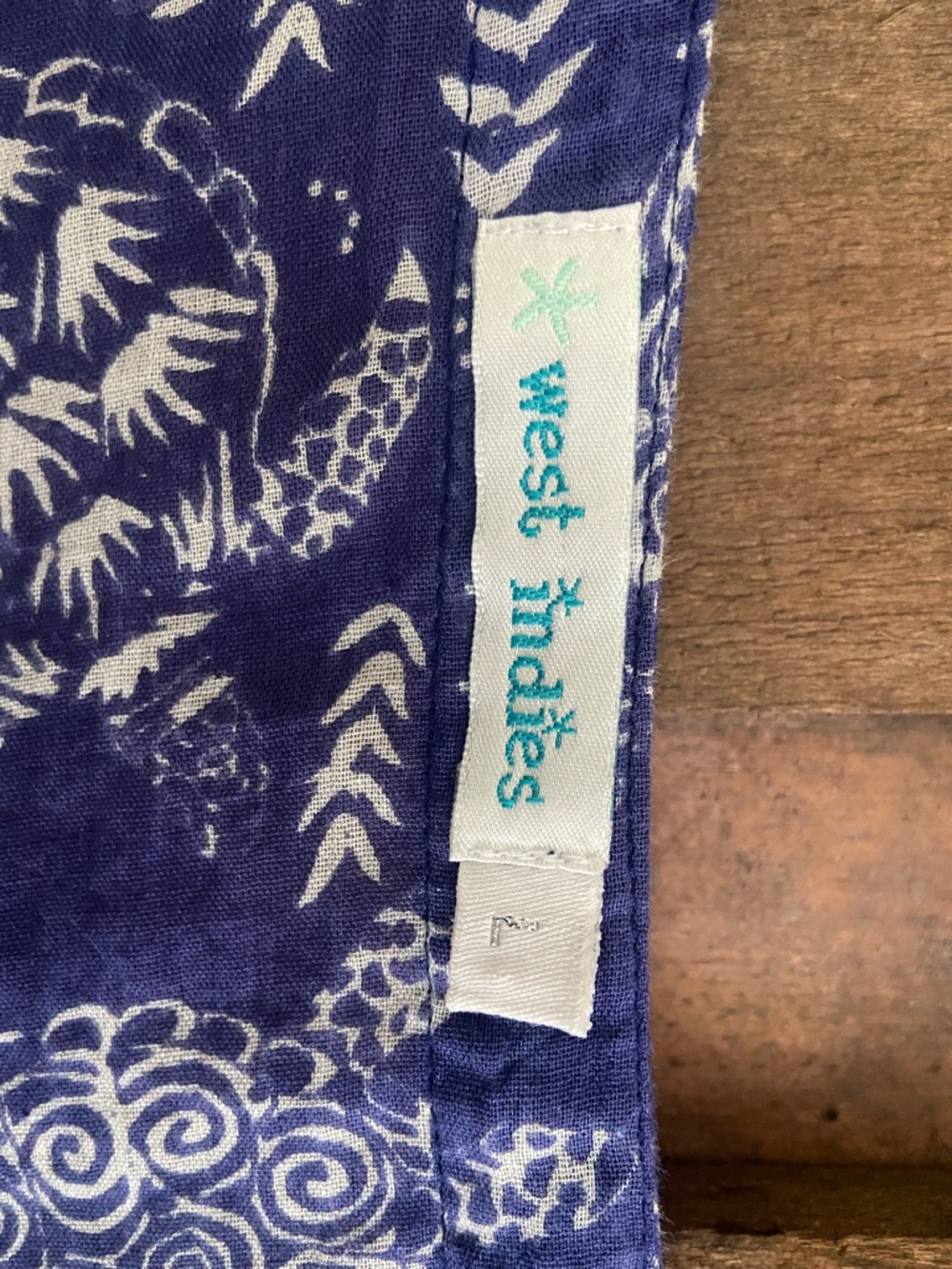 West Indies Navy Blue Sea Turtle V-Neck Tunic Cover Up - Picture 2 of 7